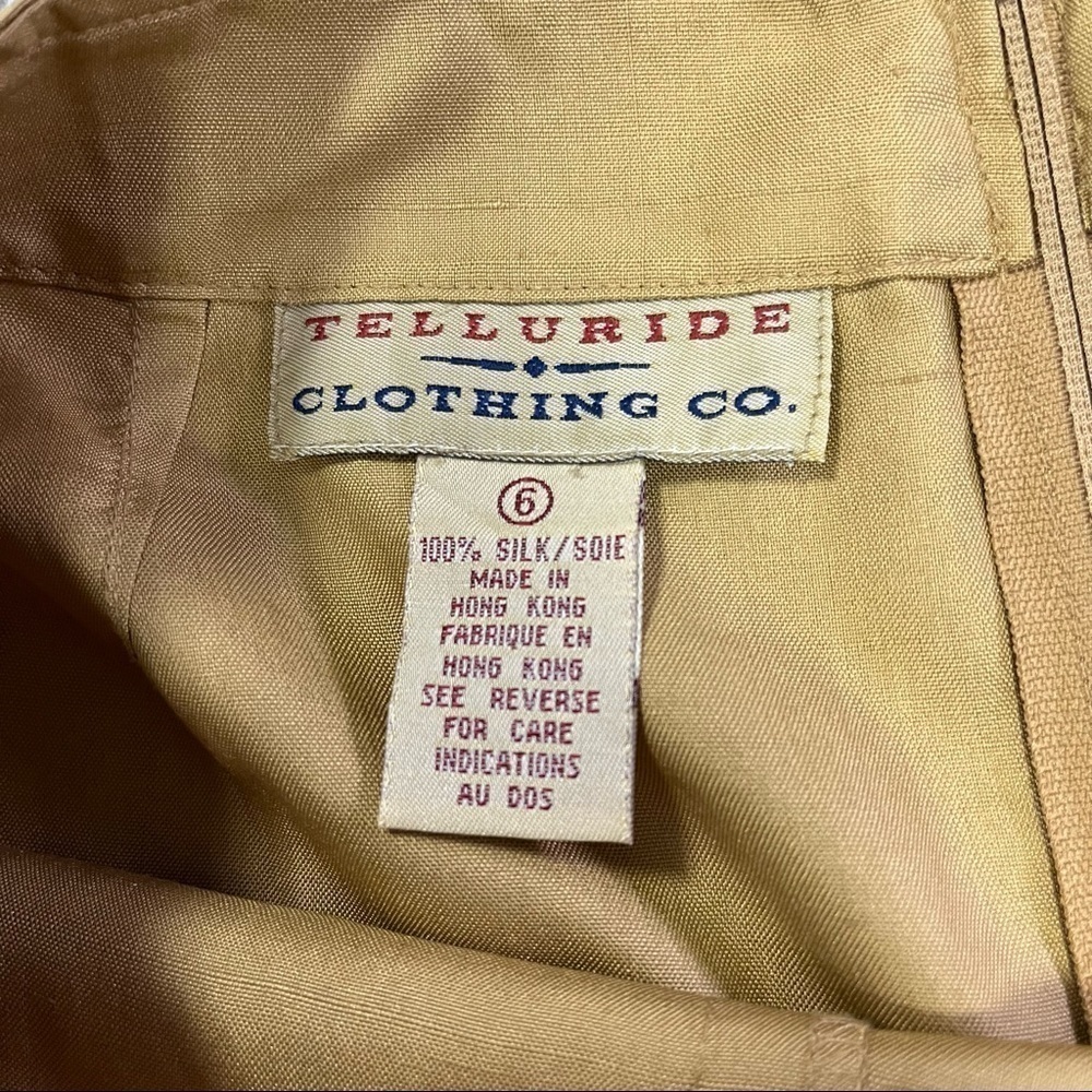 VINTAGE Telluride Clothing Co Silk Skirt Camel 6 - Picture 2 of 10